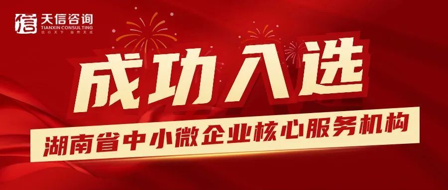 喜訊！湖南天信咨詢有限公司成功入選湖南省中小微企業(yè)核心服務(wù)機(jī)構(gòu)